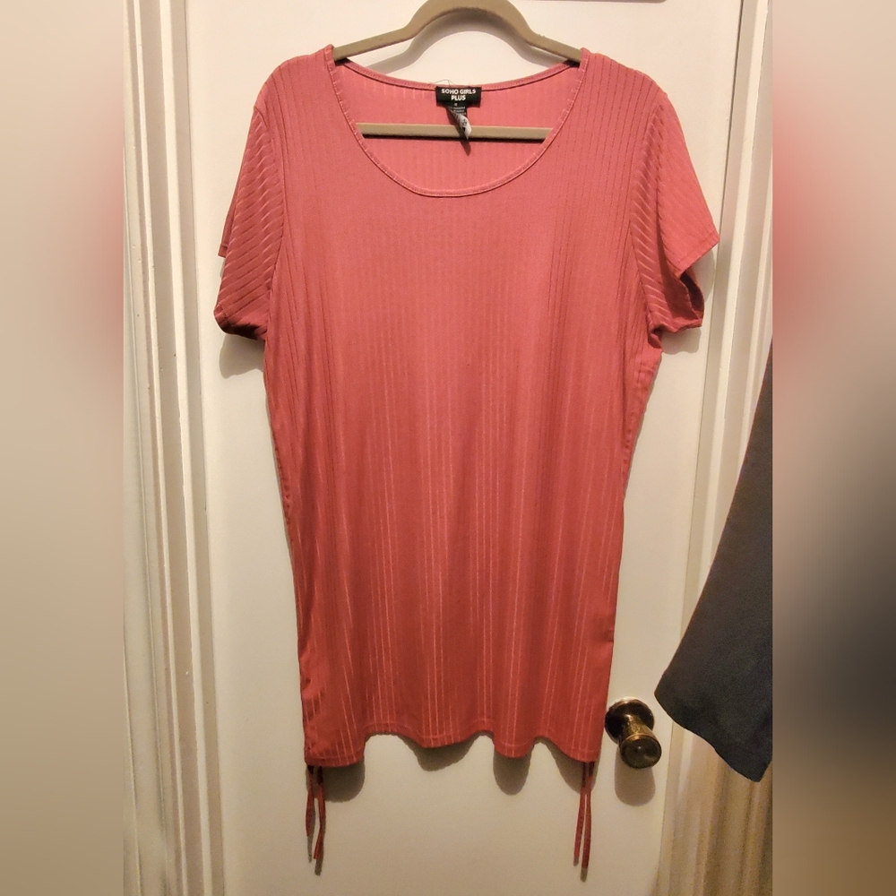 Mini dress with short sleves and draw strings size XL